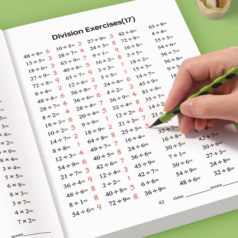 Practice Questions for Multiplication Division Specialized Training Mathematics, Math Workbook, Early Education Toys