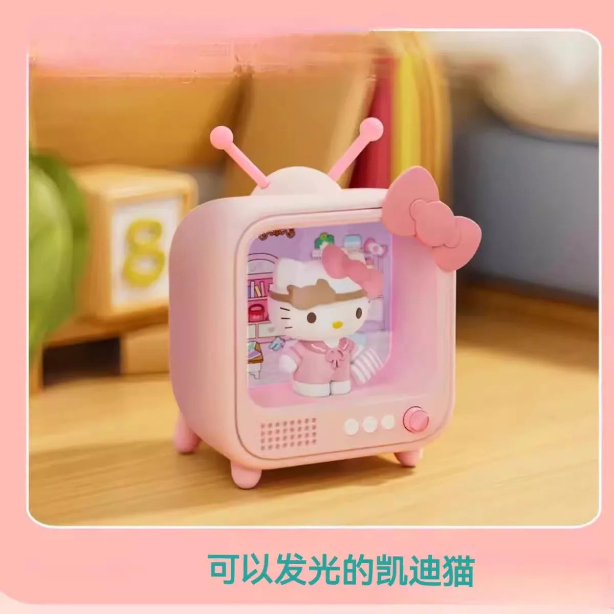 kawaii Sanrio Character TV Channel Series Luminous Night Light Toys Anime Kuromi Cinnamoroll HelloKitty Girls Desktop Ornaments