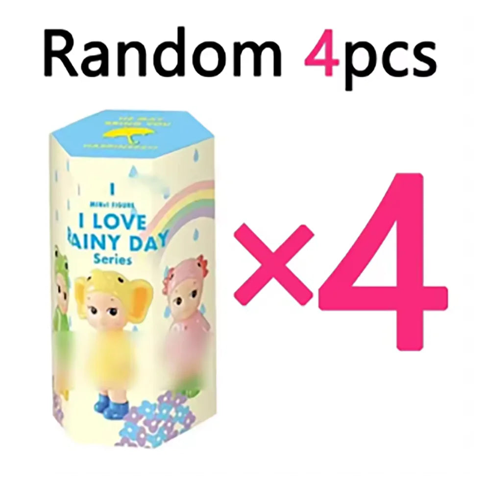 Cute Raincoat Angel Mini Figurine Blind Box, Animal Hood Doll Desktop Ornament Collectible Gift