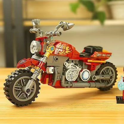 Creative Anime Characters Motorcycle Models Motorcycle Assembly Building Blocks Toys Decorative Items for Display Holiday Gift