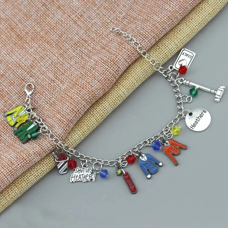 Heathers Broadway Musicals Themed Bracelet for Women Men Multicharm Metal Charm Bracelet Music Enthusiasts Gifts