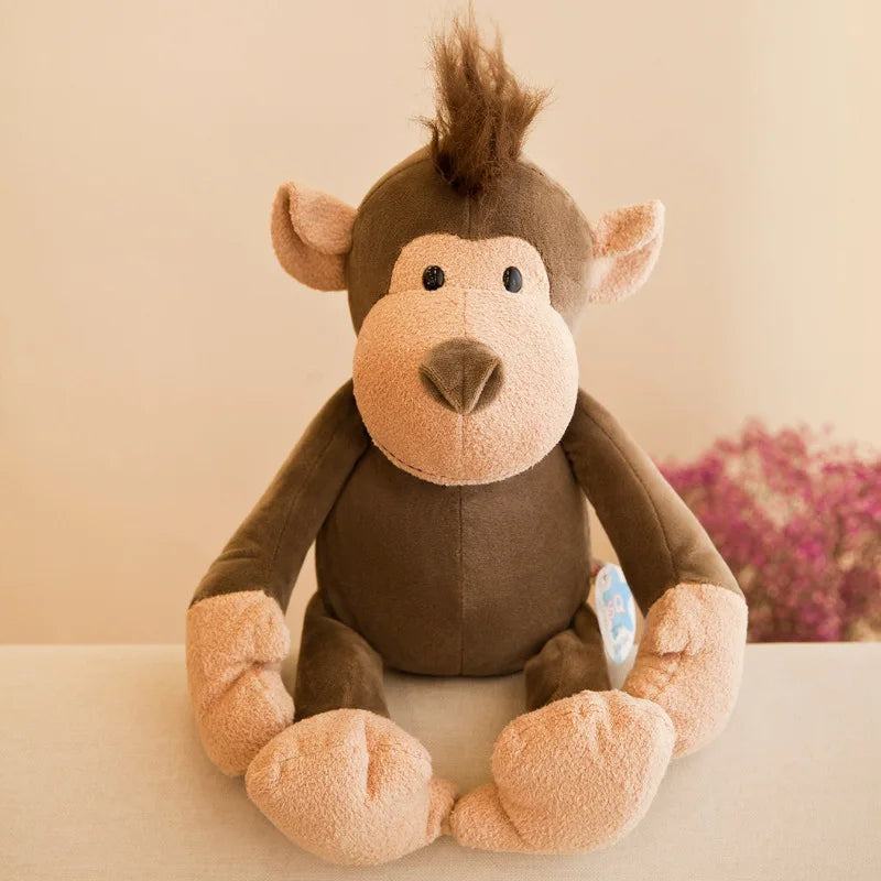 Kawaii Stuffed Plush Animals Soft Dolls Set - Jungle Lion Elephant Tiger Dog Fox Monkey Deer - Children's Gift Baby Kids Hobby