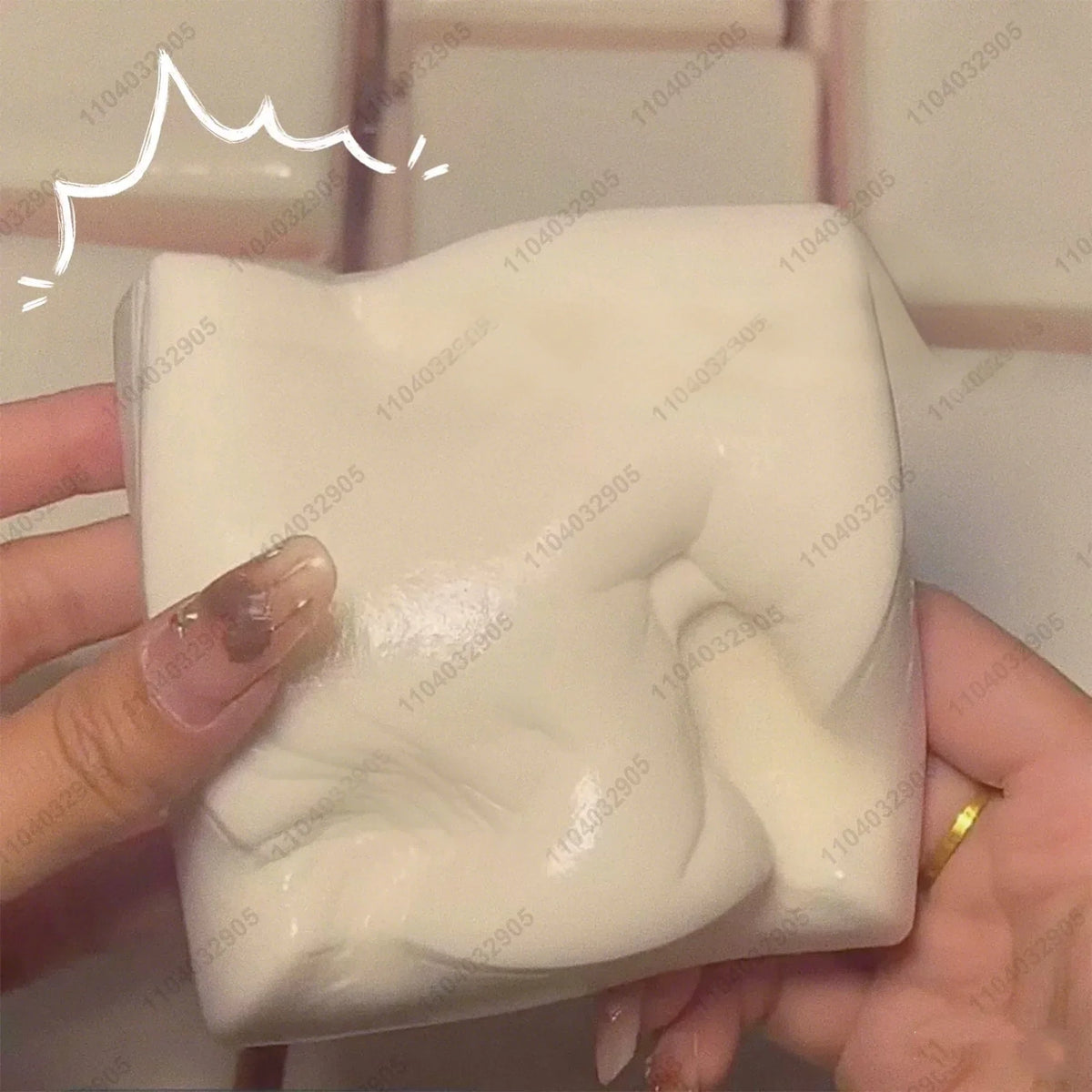 Squishy Double-Sided Sticky Rice Cake Pink Slow Rising Rice Cake Squishy Slow Rebound Cake Bread Stress Release Hand Relax Gift