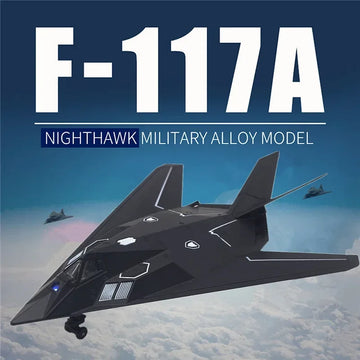 American Nighthawk F-117A Stealth Combat Aircraft Model Simulation Alloy Aircraft Children's Toy Fighter Model Wall Ornament
