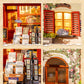 Rolife Wooden 3D Puzzle DIY Miniature House Kit Vienna Bookstore & Aromatic Coffee Cart Model Building Kit with LED Light for Home Decor Gift for Adults Teens