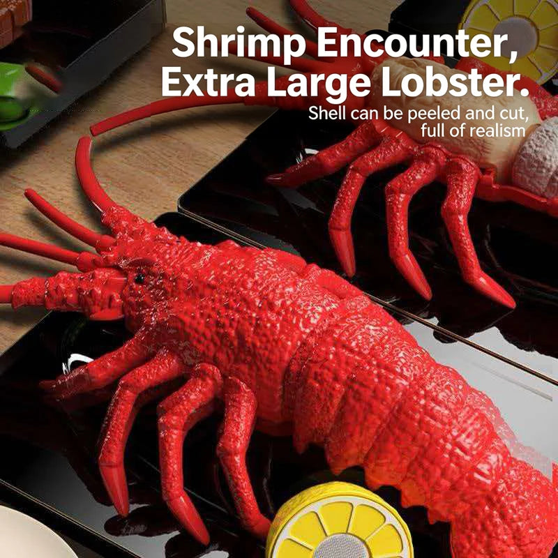 Simulation Lobster Emperor Crab Chicken Fish 3D DIY Assembly Toy Model Pretend Play Fruit Cutting Set Early Educational Gifts