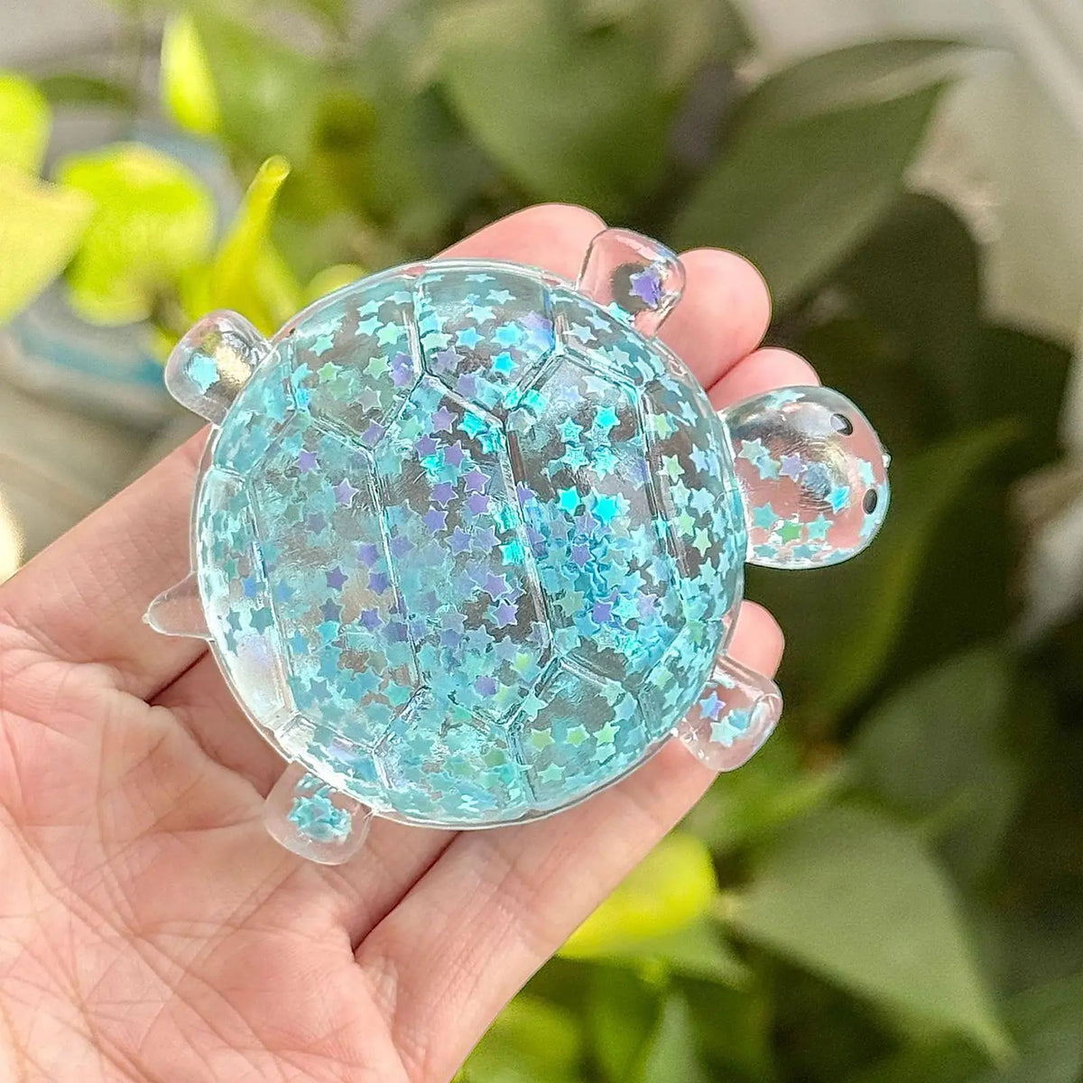 Glitter Turtle Squeeze Toy Anti Stress Sensory Fidgets Toy Stress Relieving Squeeze Ball Eye-Catching Design Squeeze Fidget Toy