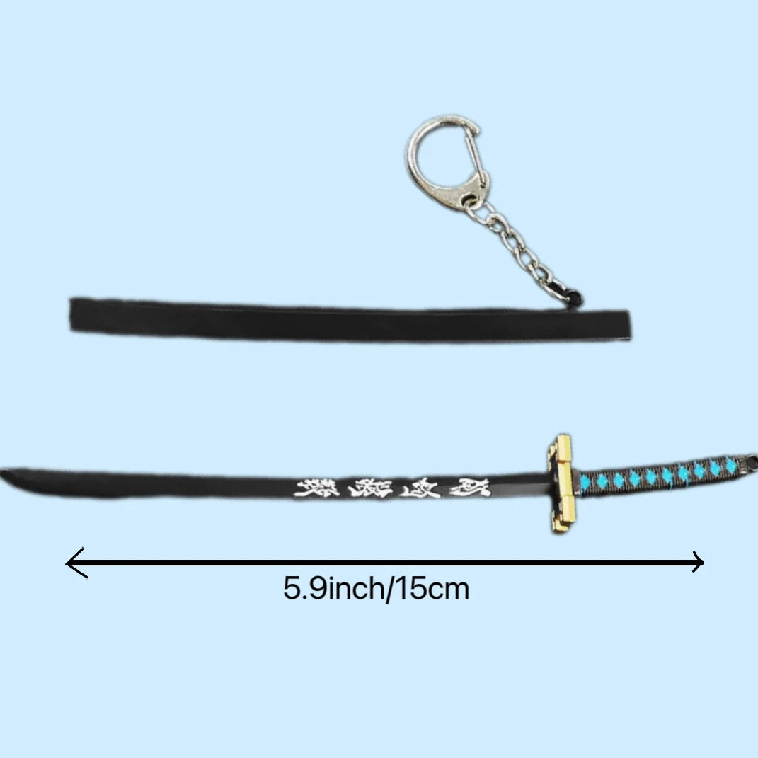 5.9inch Demon Slayer Tokito Muichiro Metal Katana Sword Original Samurai Katana Sabre Ninja Knife Cosplay Accessories Prop Toy