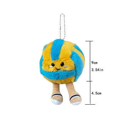 Soft Plush Cartoon Volleyball Toy, Fun Sports-Themed Keychain And Bag Decor for Fun Accessories
