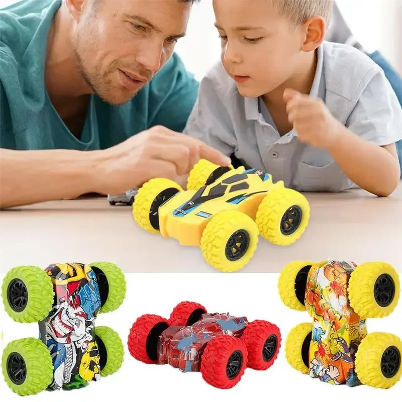 Creative Pull Back Car Double-Side Vehicle Inertia Safety and Fall Resistance Shatter-Proof Model for Kids Children's Toys Car