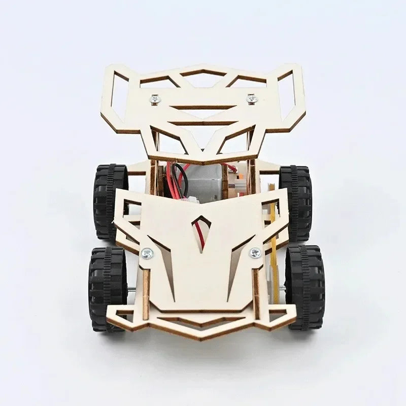 DIY Wooden Remote Control Car Wooden Four Wheel Drive Racing Assembling Science Experiment Kits KIDS STEM Educational Toy