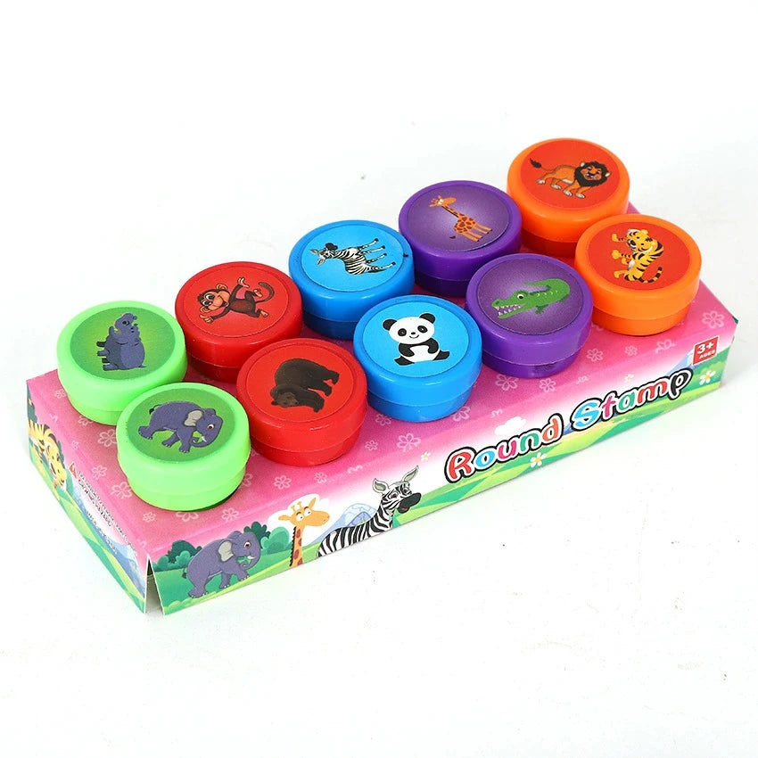 10pcs Assorted Stamps for Self-ink Stamps Toy Stamps Smiley Face Seal Scrapbooking DIY Painting Photo Album Decoration