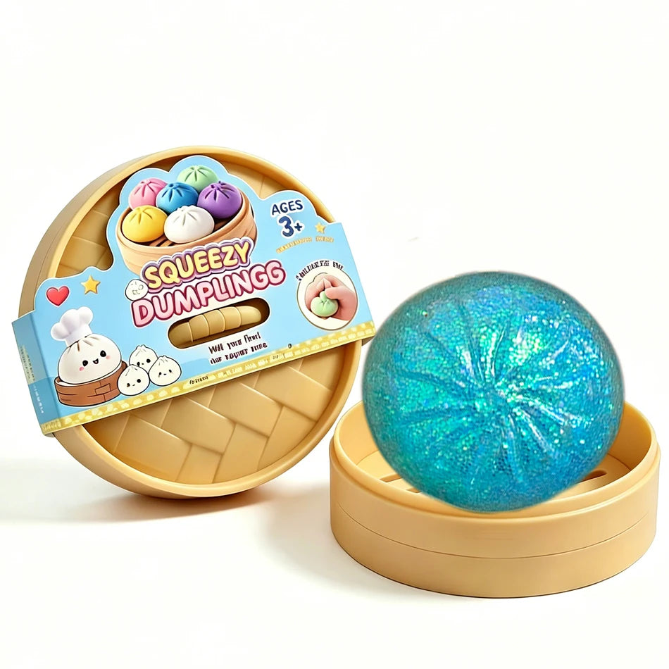 Colorful Dumpling Squishes Stress Balls Cha Siu Bao Slow Rebound Decompression Toys Feel Good Squishy Stress Relief Gifts 10cm