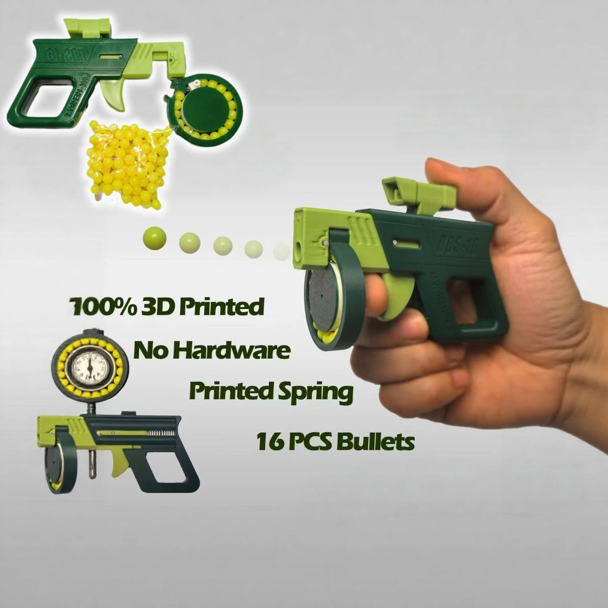 Plastic Ball Shooting Toy Gun Safe Non Harmful Projectile Fidget Toy for Kids Outdoor Play and Stress Relief Gift