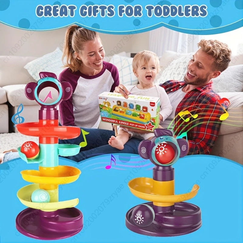 A Fun And Educational Ball Track Tower, a Rolling Ball Early Learning Toy, Spinning Balls,Great Gifts for Holidays And Birthdays