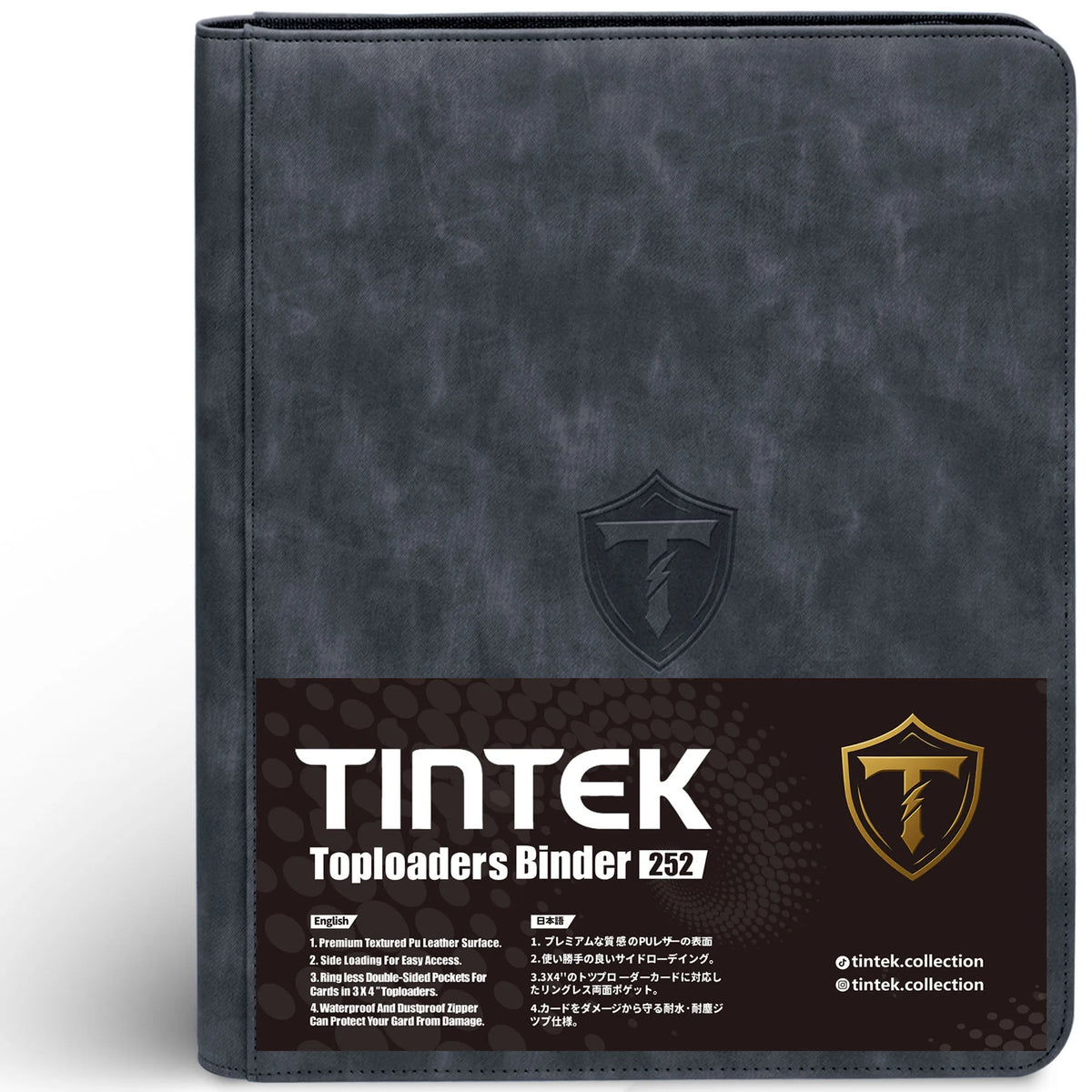 Toploader Card Binder, 9-Pocket Album fits 3x4'' Top Loaders, Double-Sided Display Case for PTCG/MTG/Sports Cards (Black)