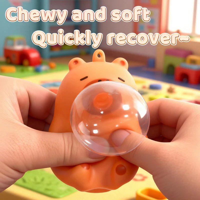 1PC Creative Capybara Doll Spit Bubble Fidget Decompression Pinch Toy Relieve Stress Children Fun Squeeze Interactive Toys Gift