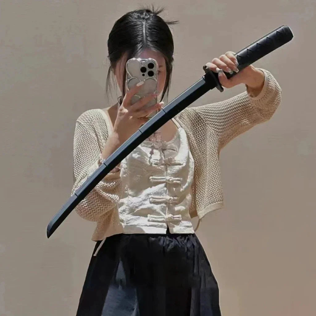 1/2/3PCS 3D Printed Gravity Straight Out Telescopic Samurai Stress Relief Toy Stretchable Cos Props Creative Folding Katana Gift