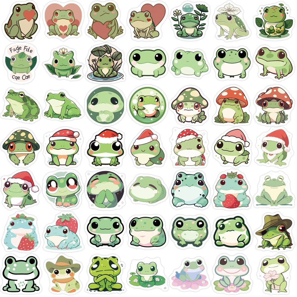 10/30/50/100pcs Cute Little Frog PVC Sticker Aesthetic Stationery School Supplies DIY Decoration Korean Scrapbooking for Kids