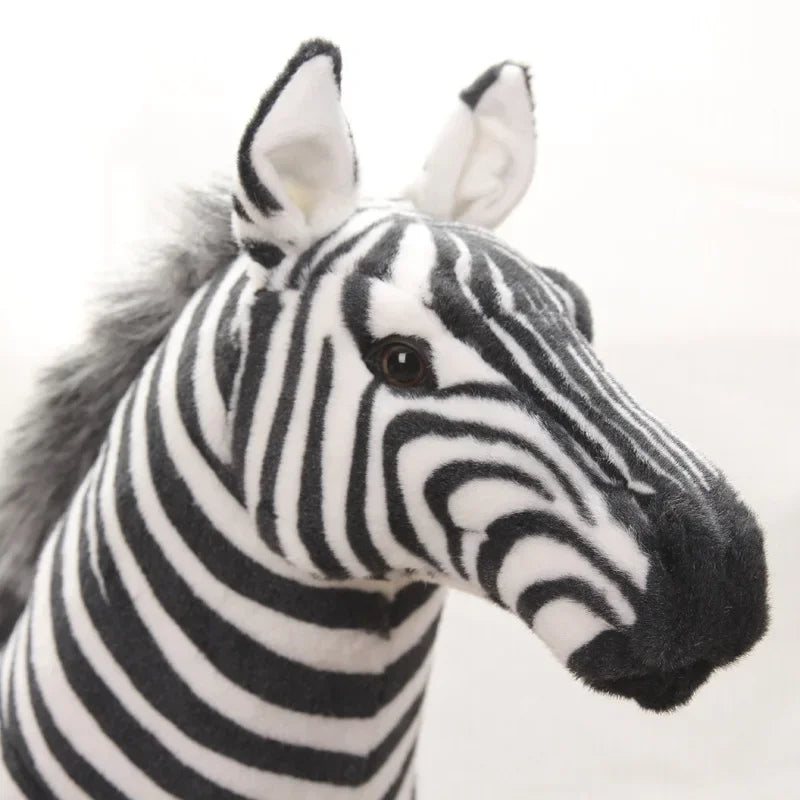 90cm Large Pretty Standing Zebra Lively Simulated Stuffed Animals Can Ride Model Kids Mount Decorat Plush Doll Children Toy Gift