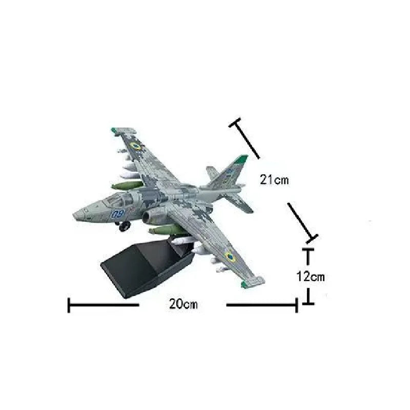 1:72 Scale Ukrainian Air Force Su-25 Frogfoot Attack Aircraft Plastic Snap Assembly Model Kit - Digital Camouflage Military Plan