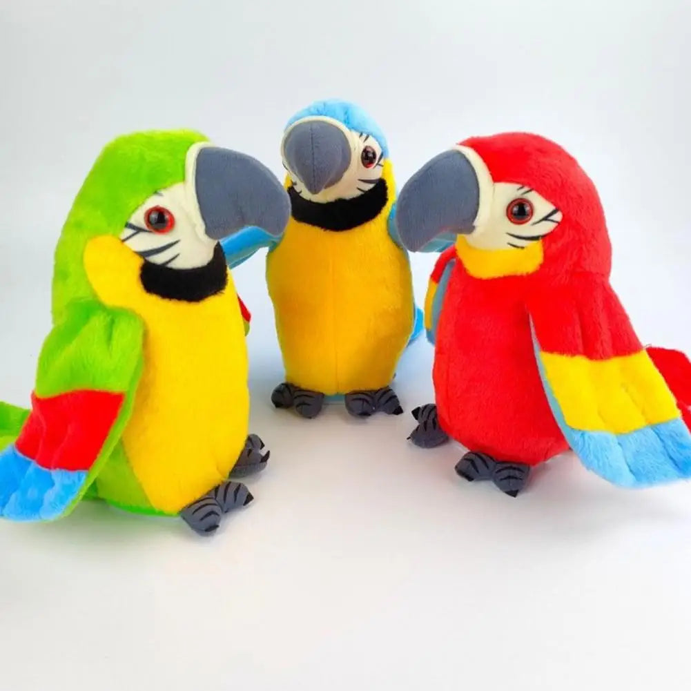 Talking Macaw Parrot Repeat What You Say Stuffed Animal Plush Toy Electronic Record Animated Bird Speaking Parrot Pet Plush Toys