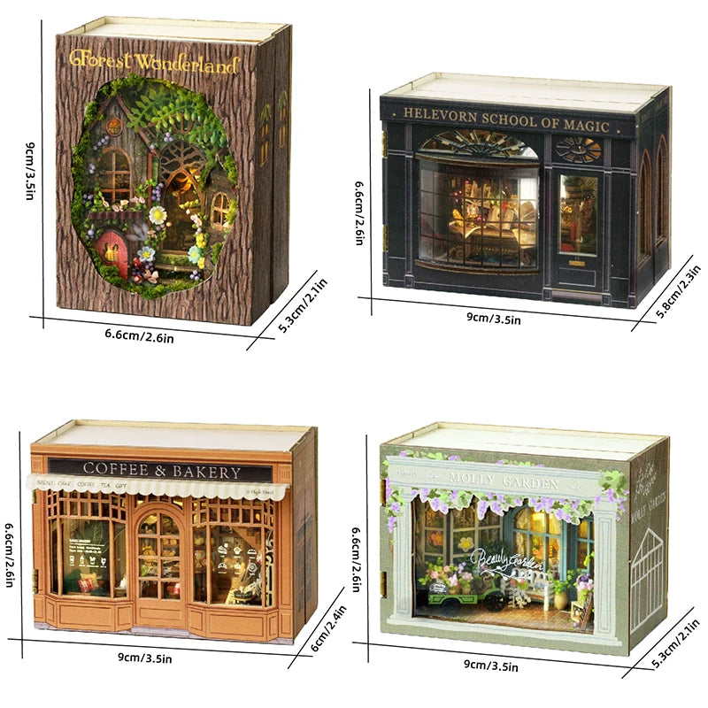 3D Wooden Puzzle Miniature Doll House Assembly Building Model Room Bedroom Decoration With Furniture Lighting Dollhouse Gifts