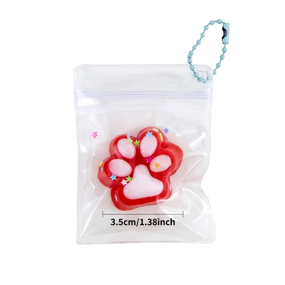 10pcs Cat Claw Pinch Fun Ice Transparent Cat Claw Mini Squishy Toy, Boys and Girls Toys