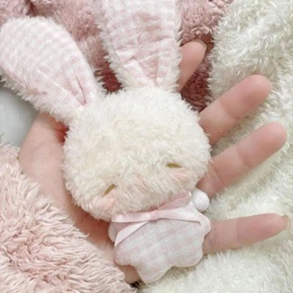 1/2Pcs Mini Angel Bunny Plush Keychain Cute Soft Rabbit Stuffed Toy Hanging Pendant Kawaii Gift for Girls