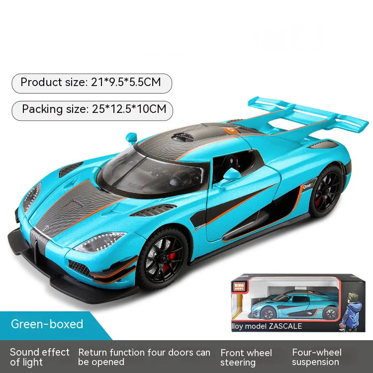 1: 24 K Ö Niger One Collectible Ornament with Sound, Light, and Feedback Function , Alloy sports car toy gift for boys