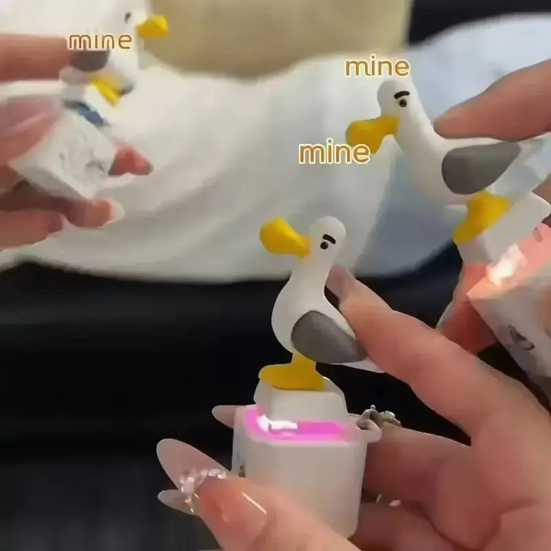 Mine Seagull Keycap Keychain Luminous Sounding Stress Relief Creative Fidget Toy Portable Electronic Pendant For Friend Relax