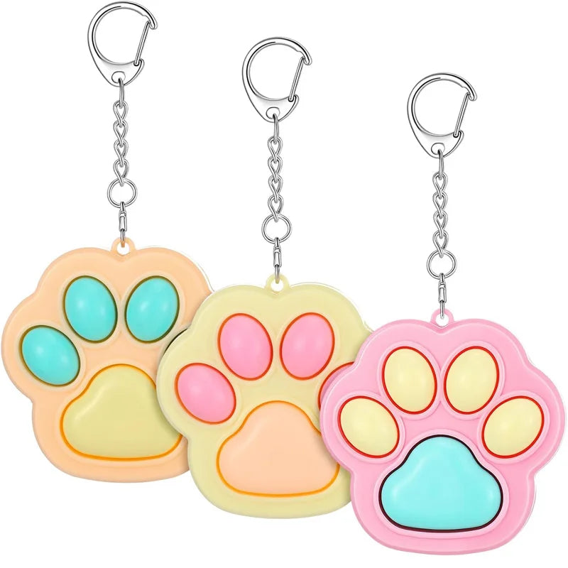 Novelty Cat Paw Clicker Fidget Keychain Stress Anxiety Relief Toys Decompression Gifts Office Travel Pass Time Gadgets