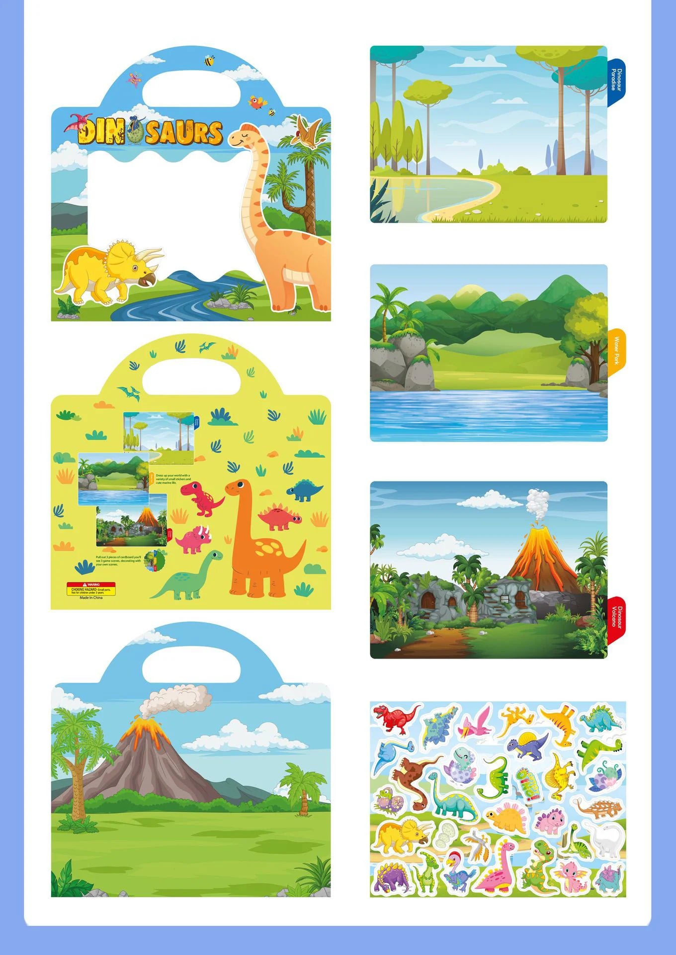 New Children Reusable Scene Cute Stickers DIY Puzzle Sticker Games Books Cartoon Animal Learning Cognition Toys For Kids Gift