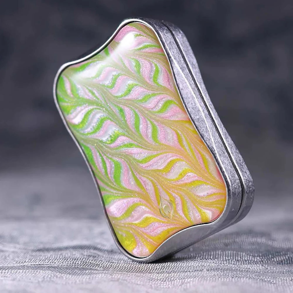 Peacock Aura Sand Slim Pro Unlimited Pushing Slider Fidget Slider Stainless Steel Titanium Zirconium Stress Relief Toy For Adult