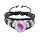 Mega Stone Key Chain Anime Peripheral Creativity Exquisite Fashion Black Leather Rope Buckle Key Chain Trend