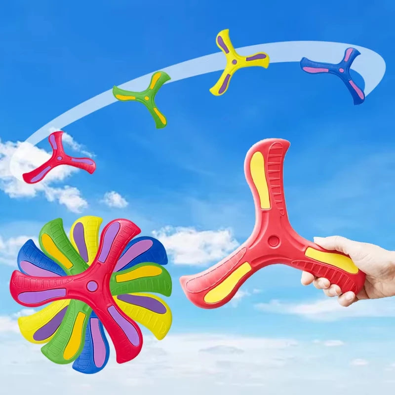Children Boomerang Soft Three-leaf Cross Outdoor Toy Flying Disc Adult-kids Interactive Sports Toy for Puzzle Decompression Gift