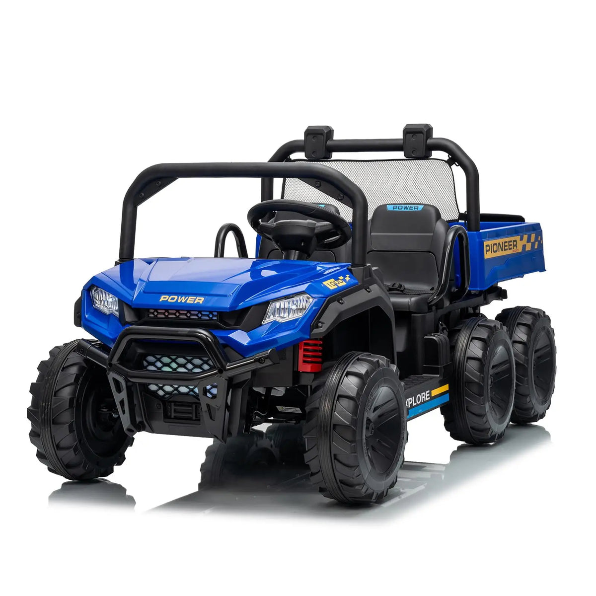 24V 4WD All-Terrain Kids Ride On Dump Truck Parental Remote Control 3 Speeds 2-Seater Off-Road Toy Car For Boys Girls