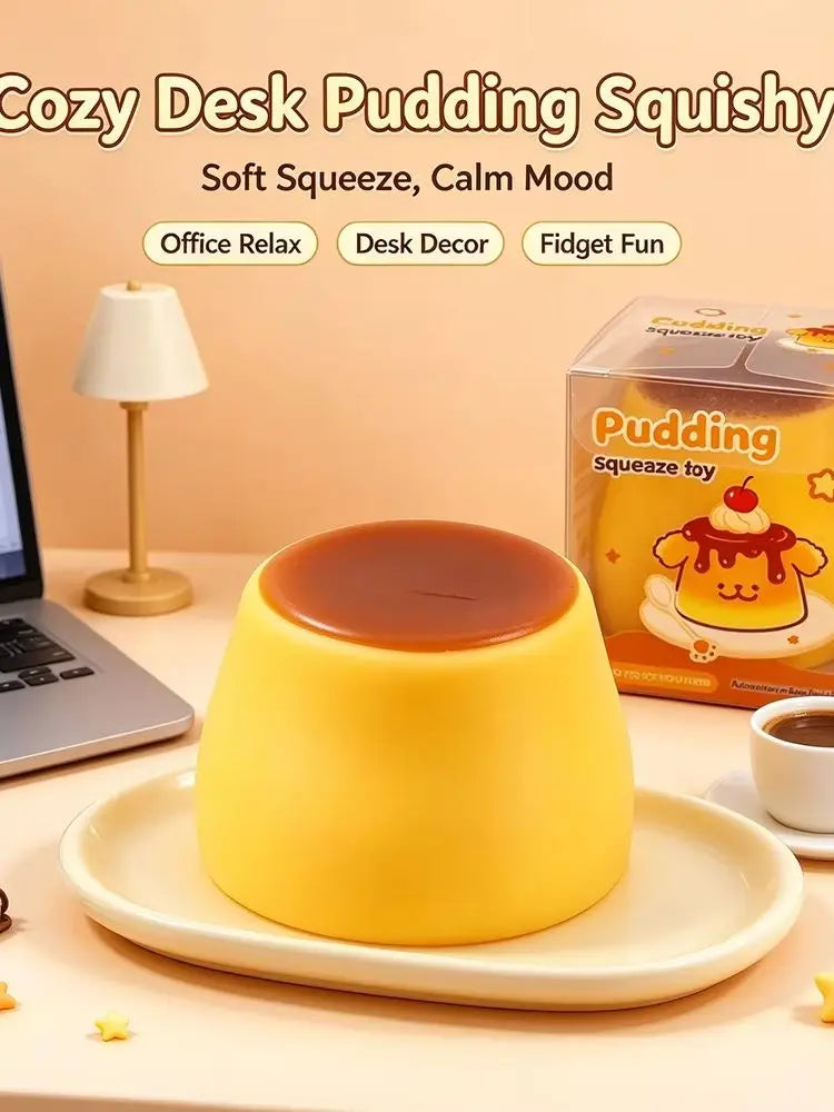 DIY Caramel Pudding Building Blocks Squishy Toy Wet Soft Handfeel Squeaky Sensory Stress Relief Fidget Toy Crunchy Decompression Vent Plaything Perfect Gift for Halloween Christmas Thanksgiving Valentine Birthday Party Favors