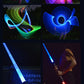 Colorful Glowing Sword Toys Laser Sword Lightsaber Red and Blue Double Saber Telescopic Music Cosplay Cool Flashing Children Toy