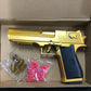 WHContinuous Fire Toy Gun Desert Eagle Mechanical Pistol Shell Ejection Decompression Toy Empty Hanging Soft Bullet Toy Gun Gift