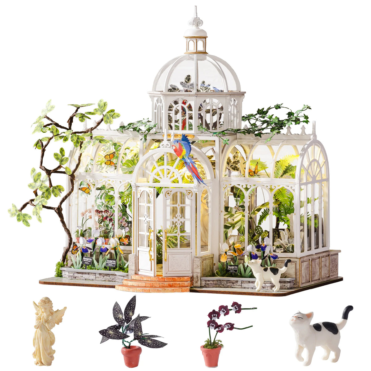 Rolife Wooden Dollhouse 3D Puzzle Oxygen Oasis DIY Craft Kit with LED Light for Home Decor Brain Teasers Jigsaw Toys Holiday Gift for Adults Girls