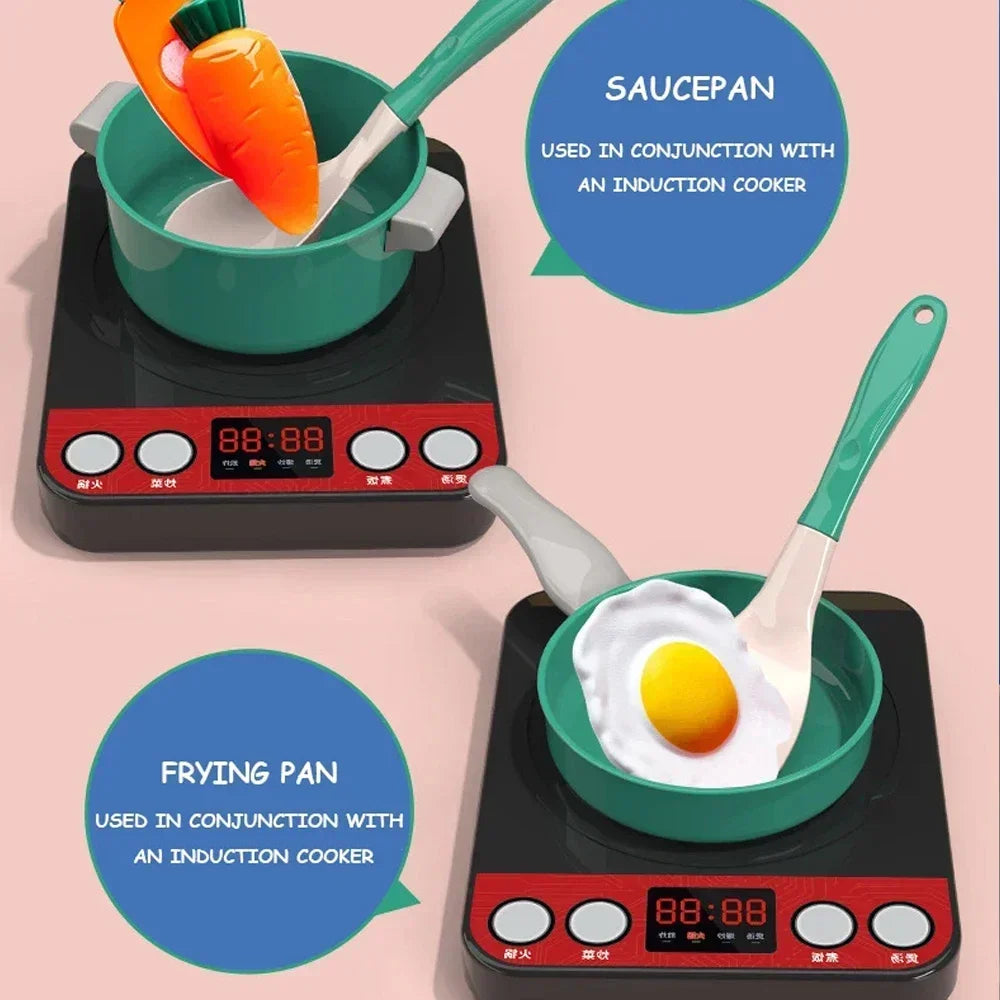 Kids Kitchen Toys Set 92/86/69/59PCS Play Kitchen Accessories Kit with Play Pots Pretend Food Cooking Toy Toddler Girls Boy Gift