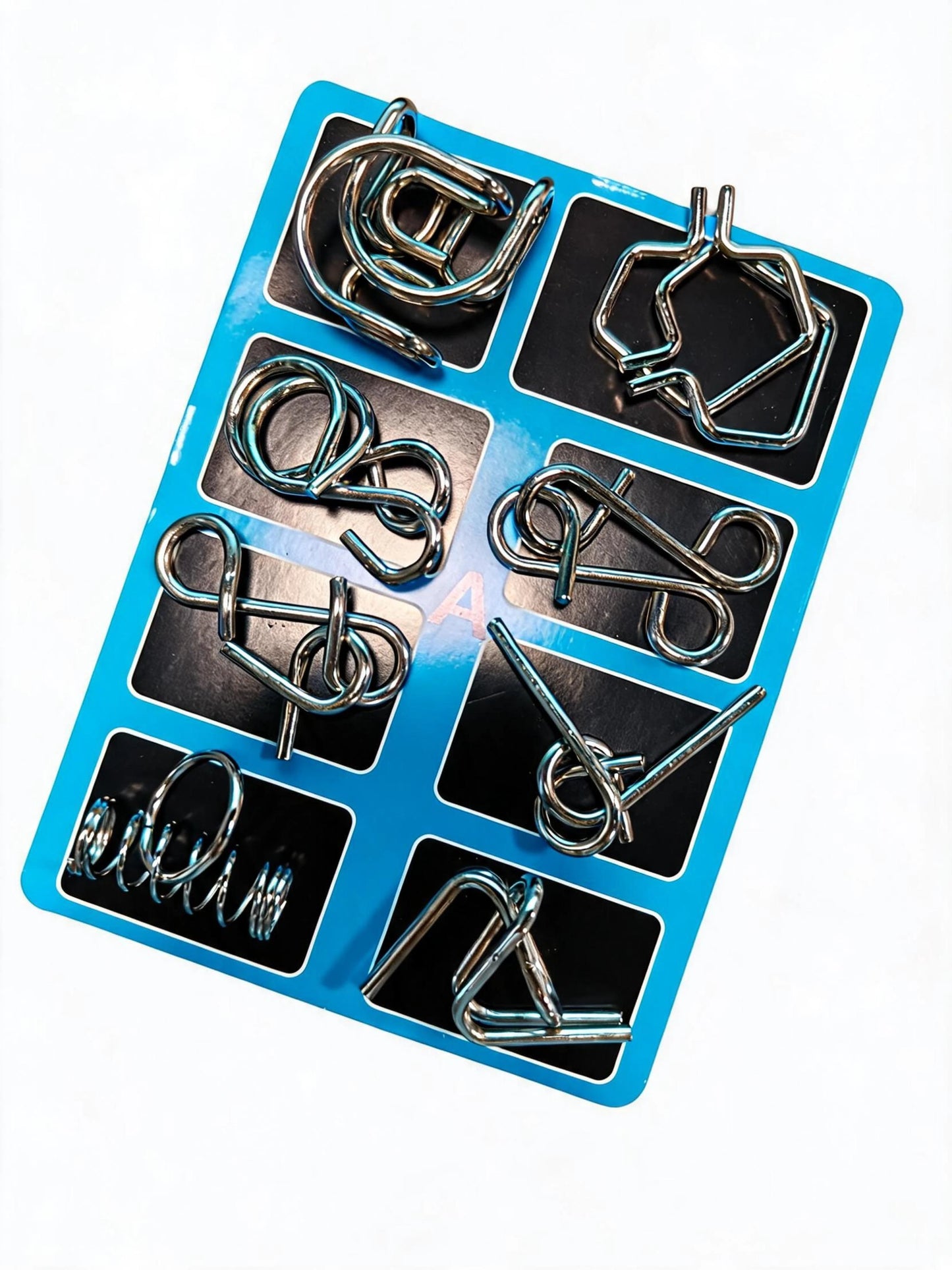 8Pcs/Set Metal Montessori Puzzle Wire IQ Mind Brain Teaser Puzzles Adults Interactive Game Reliever Educational Toys