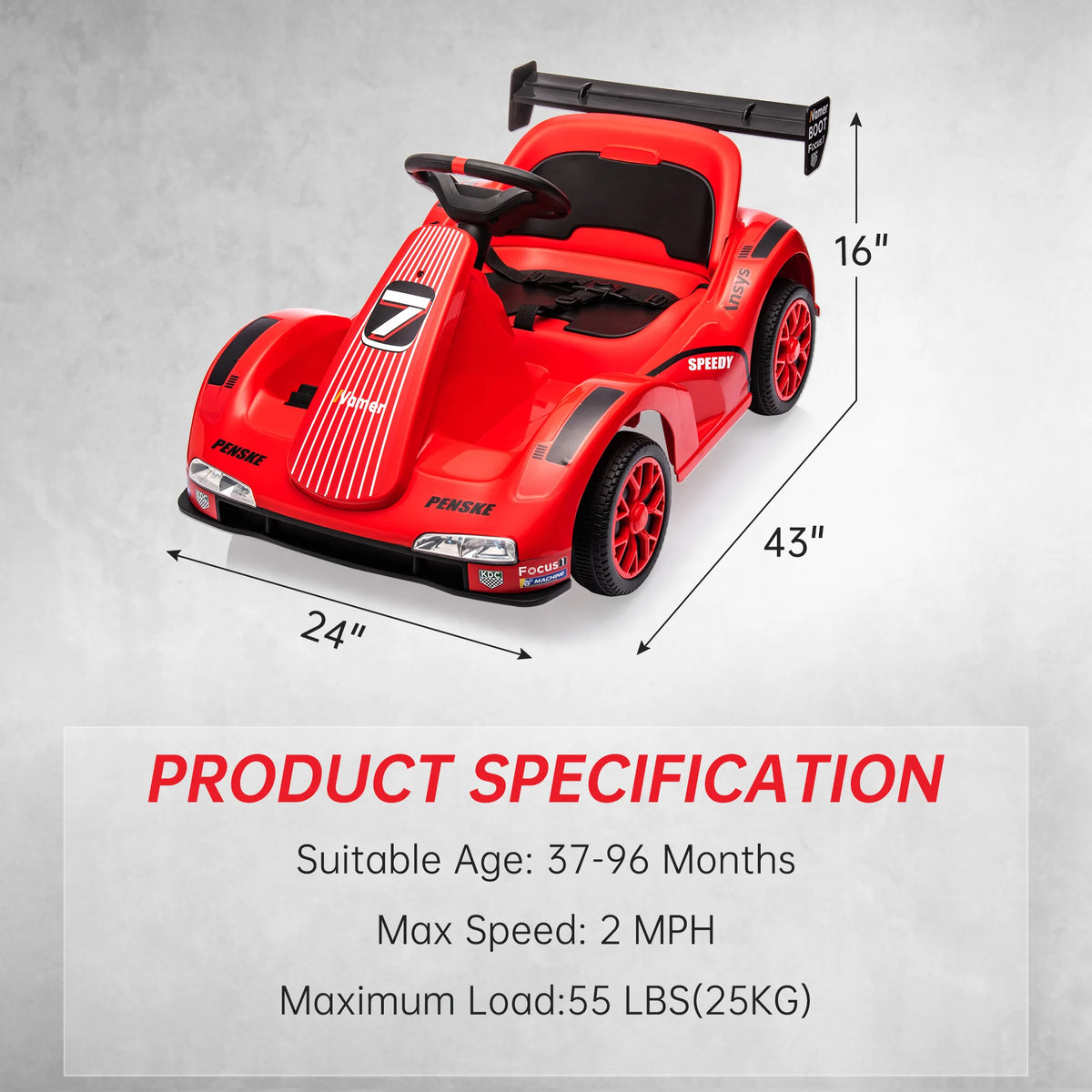 Kids Electric Drift Go Kart With 2.4G Remote Control, Dual 380 Motors, LED Lights, Music, 2 Speeds, Ride On Car For Ages 3-8