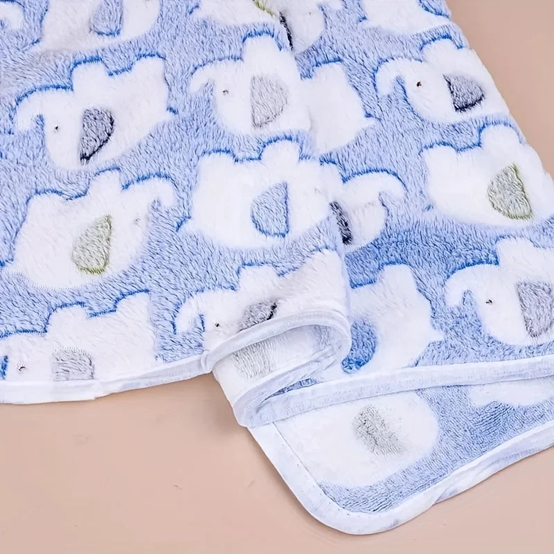 Soft and Cozy Cartoon Elephant Pet Blanket for Dogs and Cats Flannel Throw for Puppies and Kittens Universal Size Christmas Gift