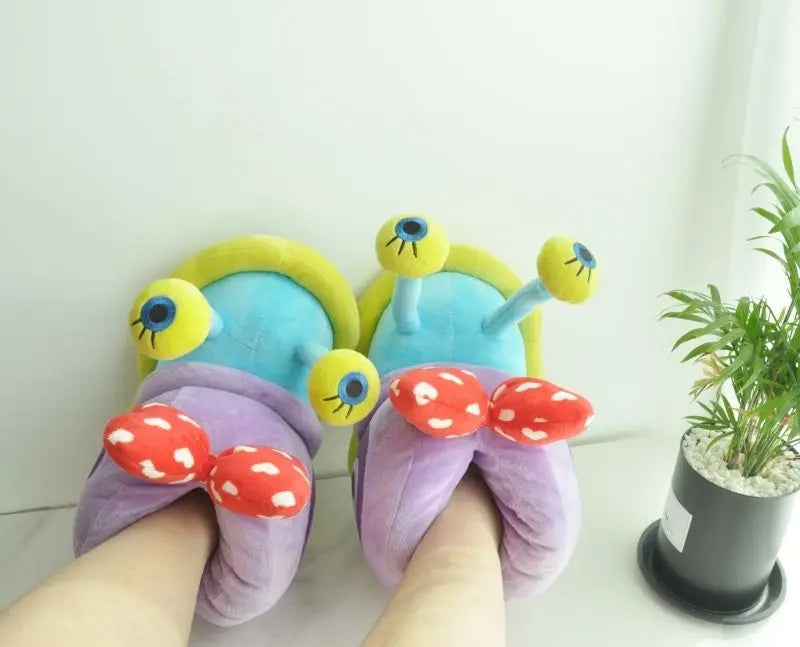 Plush SpongeBob SquarePants Cotton Shoes Snail Bags Heels Cute Home Slippers SpongeBob SquarePants Snail Boots Plush Gift