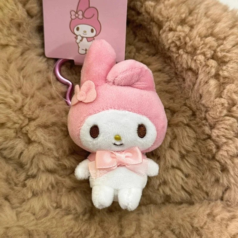 Kawaii Sanrios My Sweet Piano Plush doll Keyring Cartoon My Melody Stuffed Toys Pendant Cute Pink Sheep Piano Keychains Gifts