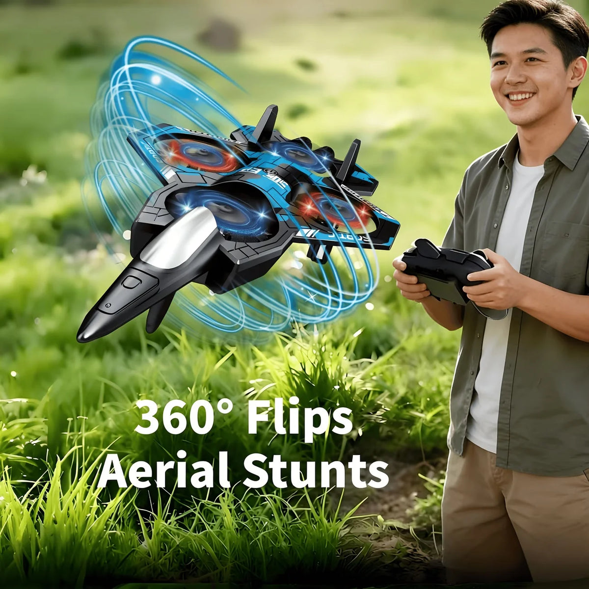 Remote Control Fighter Kids Flying Helicopter RC Hobby Jet Plane 2.4G  Fighter Airplane Toy Drone With Light