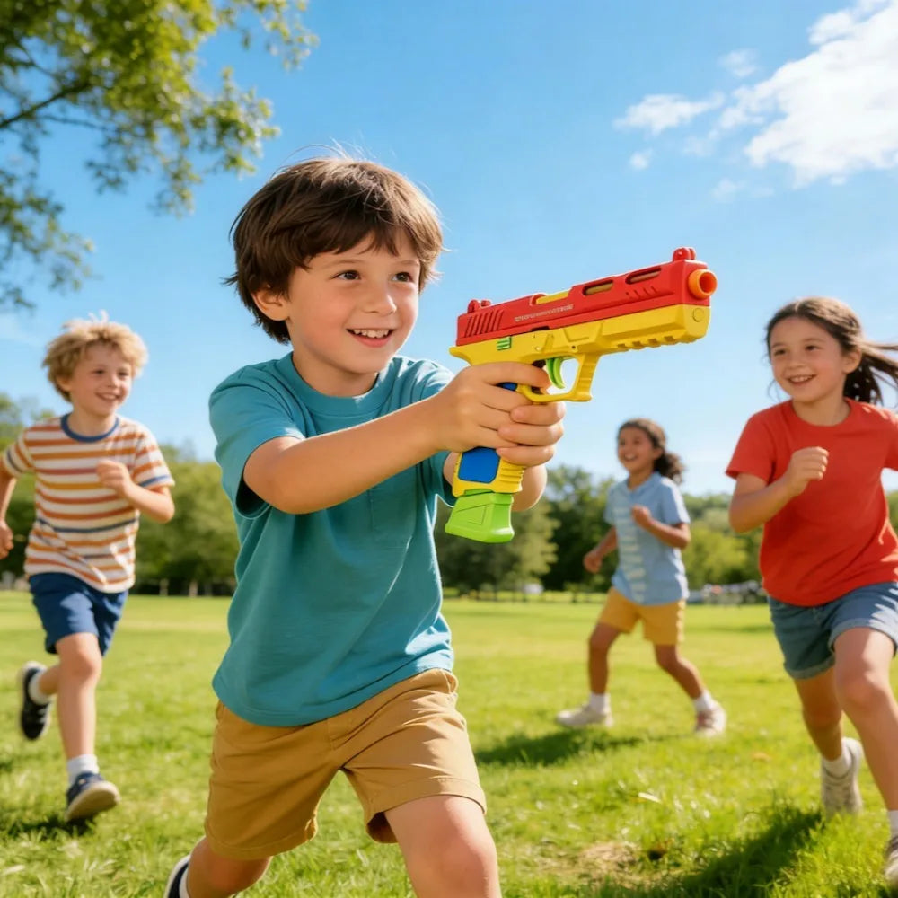 Continuous Firing Building Block Toy Gun Shell Throwing  Airsoft Blowback Empty Hanging Pistol Outdoor CS Weapon for Boys Adult