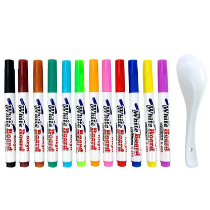 Magic Water Floating Pen Set - Floating Ink Drawing Kit with Spoon, Kids Water Painting & Graffiti Art Toy